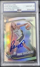 2025 Panini Prizm WNBA #147 Paige Bueckers Silver Prizm Rookie PSA AUTO 10 RC