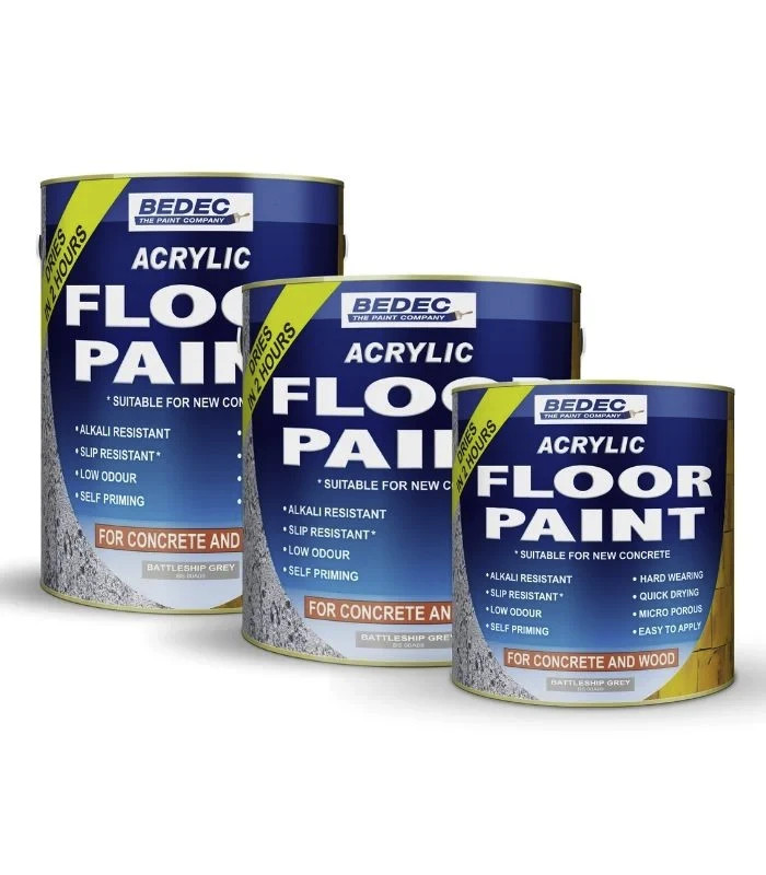 Bedec Premium Acrylic Anti-Slip Floor Paint Easy Clean Clear 1L