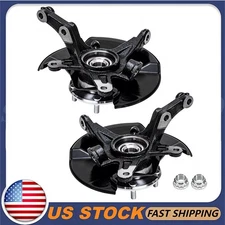 Pair Front Steering Knuckle & Wheel Hub Bearing Assy For 2006-2011 Honda Civic