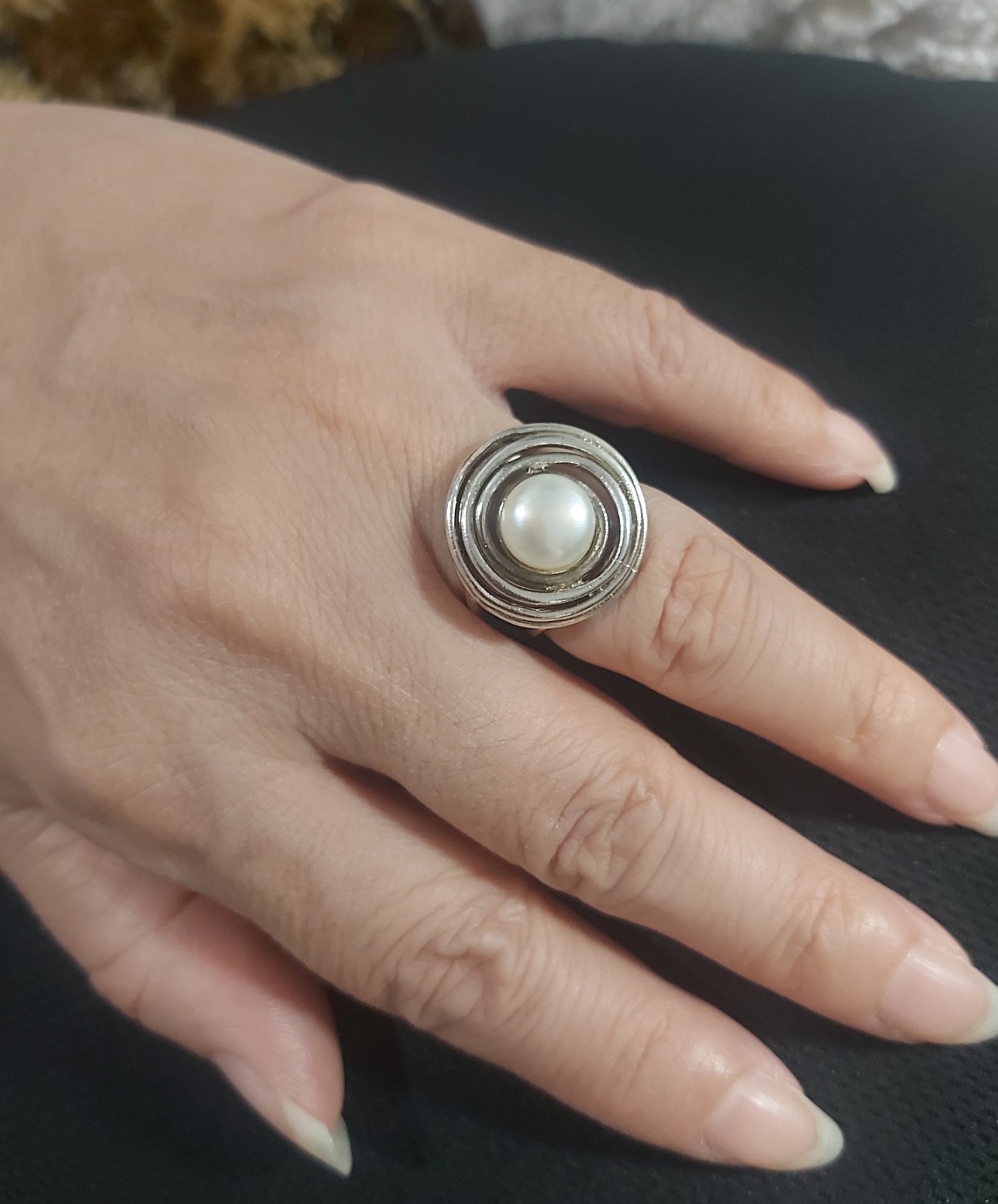Anillo TOUS de Plata y Perla Cultivada Colección Descatalogado Original