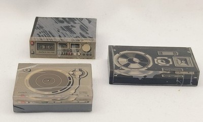 RAR Vintage Japanese Erasers Audio DJ Set Cassette Turntable SEALED80's