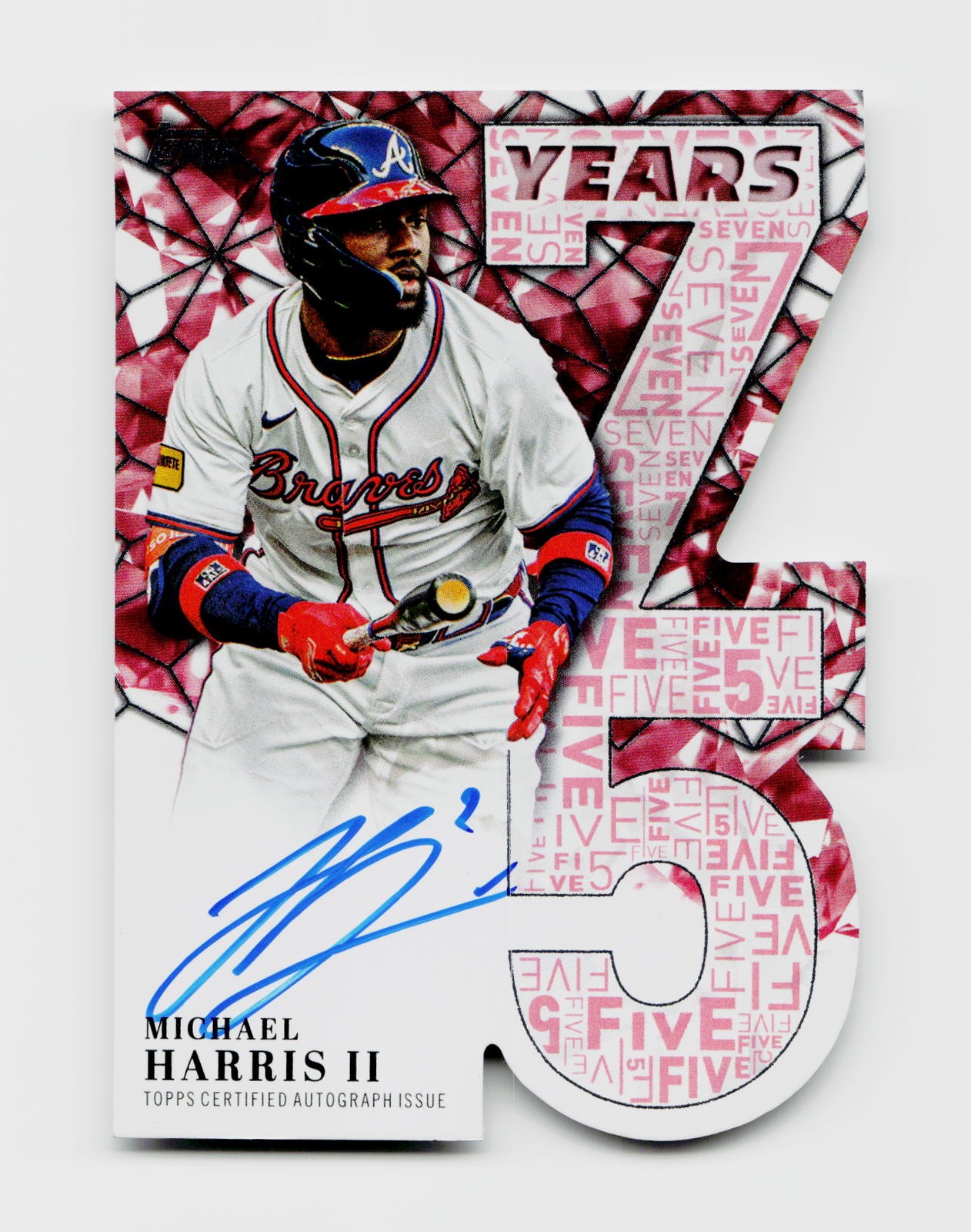 Michael Harris II #75YA-MH Baseball Cards 2026 Topps 75 Years Of Topps Die-Cut Autograph trading card — raw and PSA graded price guide