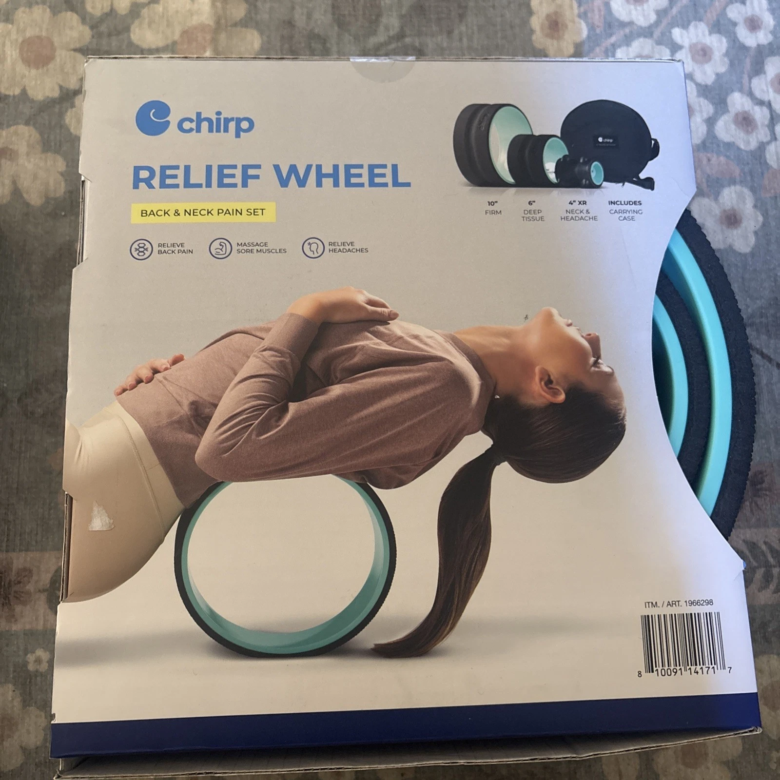 Chirp Wheel+ 3-Pack Back & Neck Pain Relief Set w/ Travel Case New Free Shipping