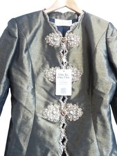 Chloé - Vintage Jacket - Green - Embellished Satin with Detailed Buttons - Size 
