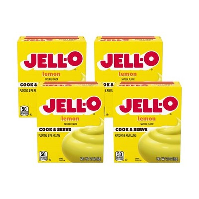 Jell-O Cook & Serve Pudding & Pie Filling Mix, Lemon 2.9 Ounce (Pack of 4) 