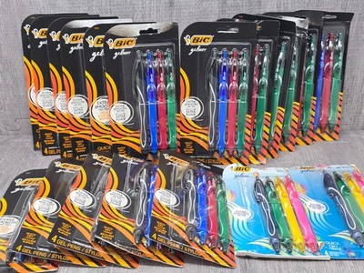 BiC Gelocity Color Pens Lot of 19 Boxes - 76 Total Pens - New in Box