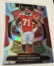 2025 Panini Select - Josh Simmons Chiefs #8 Concourse Rookie RC Silver Prizm