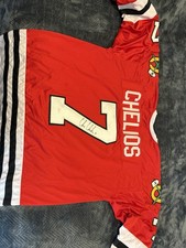 CHRIS CHELIOS- SIGNED CUSTOM  XL CHICAGO BLACKHAWKS JERSEY,  JSA COA #WP631476