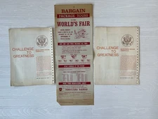1964 NY World's Fair Pennsylvania Railroad Broadside Poster & UNIVAC Printouts