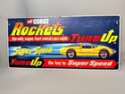 Vintage 1970s Corgi Rockets Tune Up Dealer Display Sign Toy Shop Advertising Sup