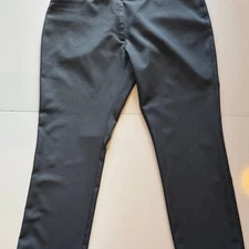 Oobe Women's Dress Pants 14/31 Gray Stretch Waist Straight Leg Business Trousers