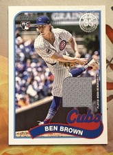 Ben Brown RC 2024 Topps Update 1989 Relic Player Worn Cubs #89RU-BB Rookie