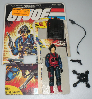 100% Complete 1984 Scrap Iron v1 Cobra Figure Vintage G.I. GI Joe 3.75 ARAH Lot