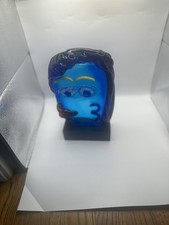 Thinking Face Blue Art Glass Murano sculpture Hand Blown