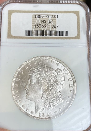 1885 O Morgan Silver Dollar $1 NGC MS64 Old Holder Beautiful Coin!