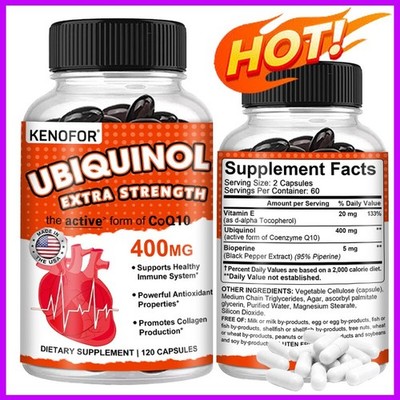 UBIQUINOL EXTRA STRENGTH Coenzym Q10 COQ10 Kapseln-Antioxidans, Herzgesundheit