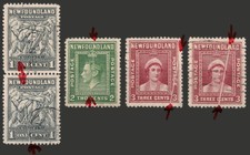 TERRE-NEUVE (1938-41) Erreurs de pli de préimpression (L#2136)