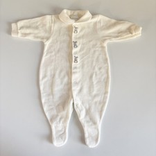 Carter's Baby Cream Terry Cloth Bunny Embroidered Vintage Classic Sleeper 0-3M
