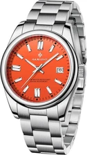 AKNIGHT by BENYAR Stainless Steel Watch with Orange Dial