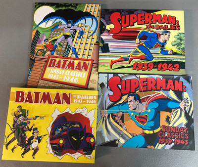 DC Golden Age Newspaper Comics Hardcover Lot   Superman & Batman (4 Books)