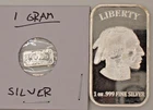 LIBERTY 1 OZ. FINE SILVER USA  IN GOD WE TRUST  INDIAN HEAD BAR