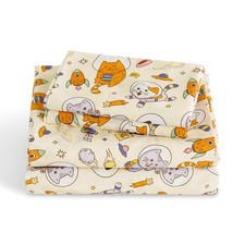 Kids Full Sheet Set, 4 Pieces, Space Cat, Soft Microfiber, Deep Pocket, Teens