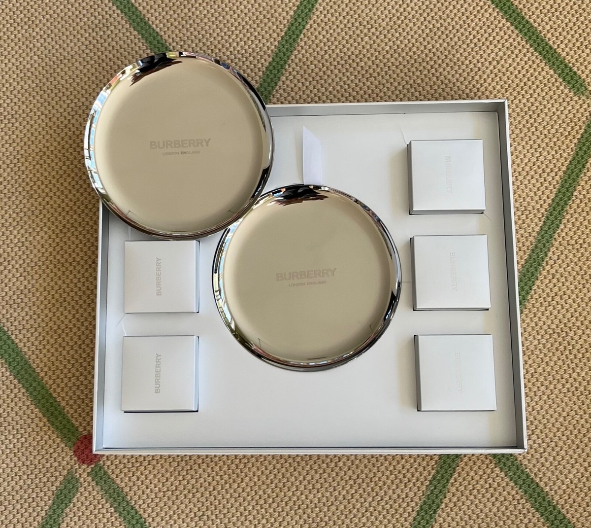 Burberry VIP GIFT- White & Silver Box with 6 Small Boxes & 2