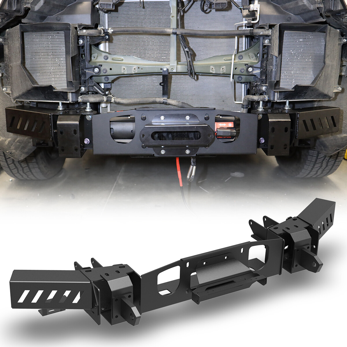 tundra 1枚 Hidden Winch Plate Fit Factory OEM Modular Front Bumper For