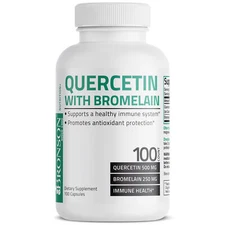 Bronson Quercetin and Bromelain, Antioxidant Immune System Support, 100 Capsules