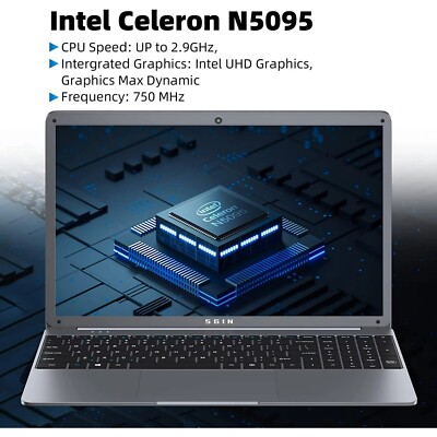 SGIN 15.6inch Laptop 12GB DDR4 512GB SSD Windows 11 Laptop Computer with Intel C