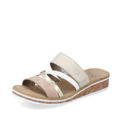 Rieker Women's Mule Sandals Slippers Beige V3652