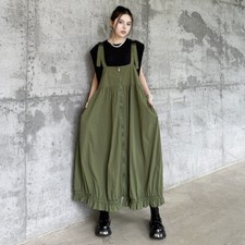 Womens Japanese Retro Zipper Design Strap Dress New Loose Casual Dress Stylish