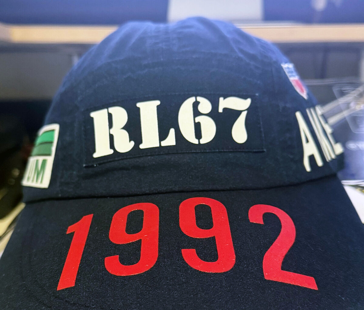 Polo Ralph Lauren Indigo Stadium 1992 P-wing Long-bill Cap Polo Ralph Lauren Indigo Stadium 1992 P-wing Long-bill Cap