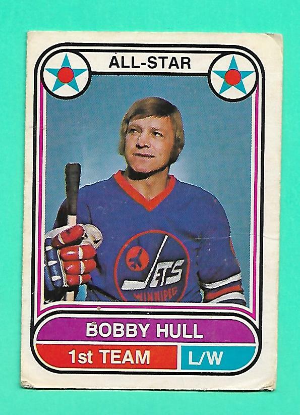 (1) BOBBY HULL 1975-76 O-PEE-CHEE WHA # 65 JETS  GOOD CARD  (W5790)  