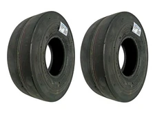 Pack of 2 Tires, Deli Tire 4.10/3.50-5, Slick Smooth, 4 Ply, Tubeless, 410x350x5