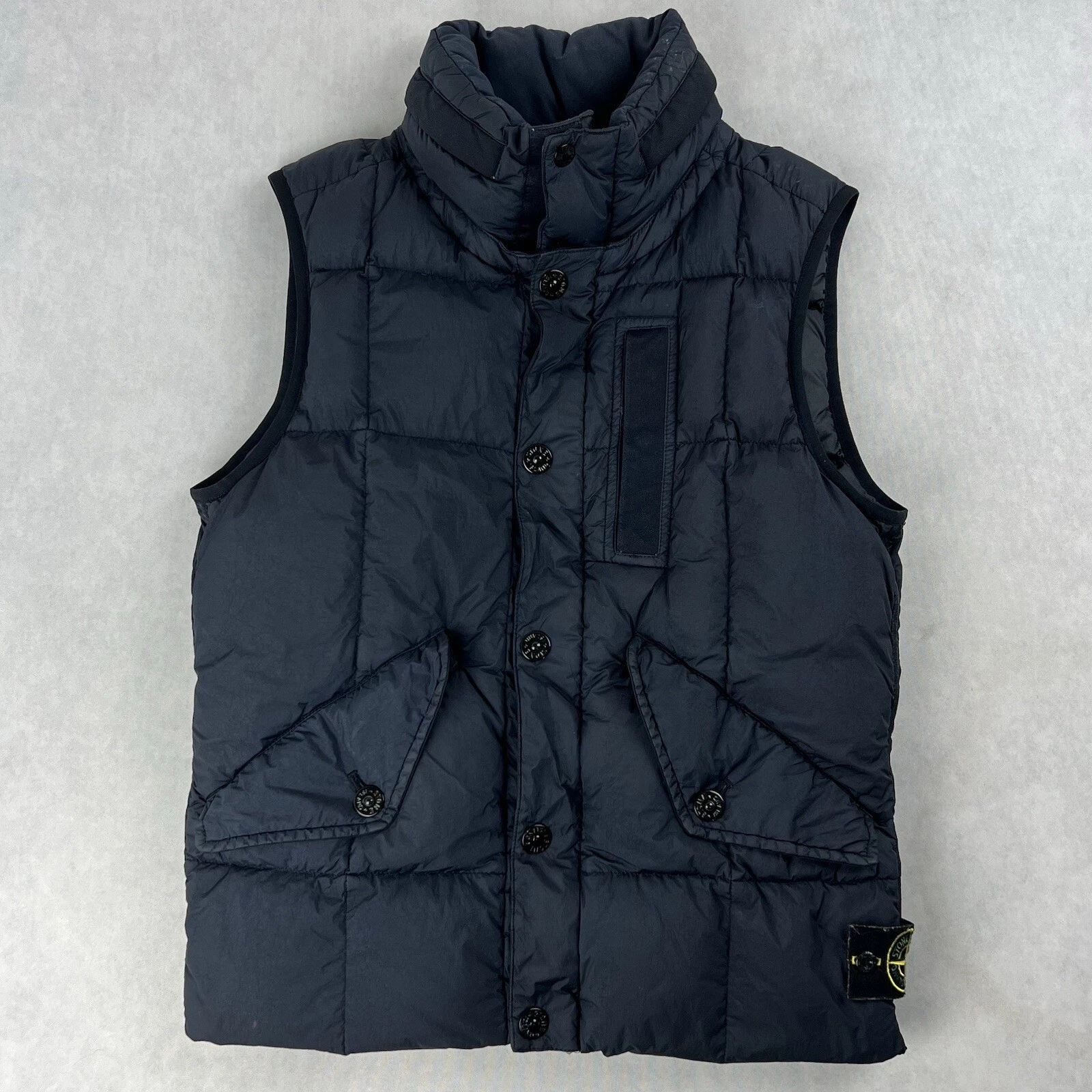 Stone Island Crinkle Reps Down Puffer Gilet Navy Giacca Cappotto Piccolo 3425