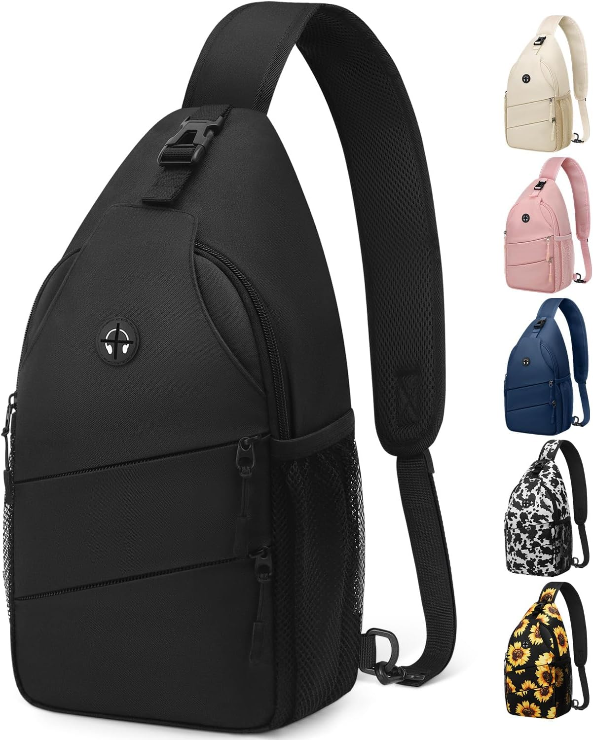 Crossbody Bags for Women Men Trendy Sling Bag Backpack Casual Chest Bag - Black-image