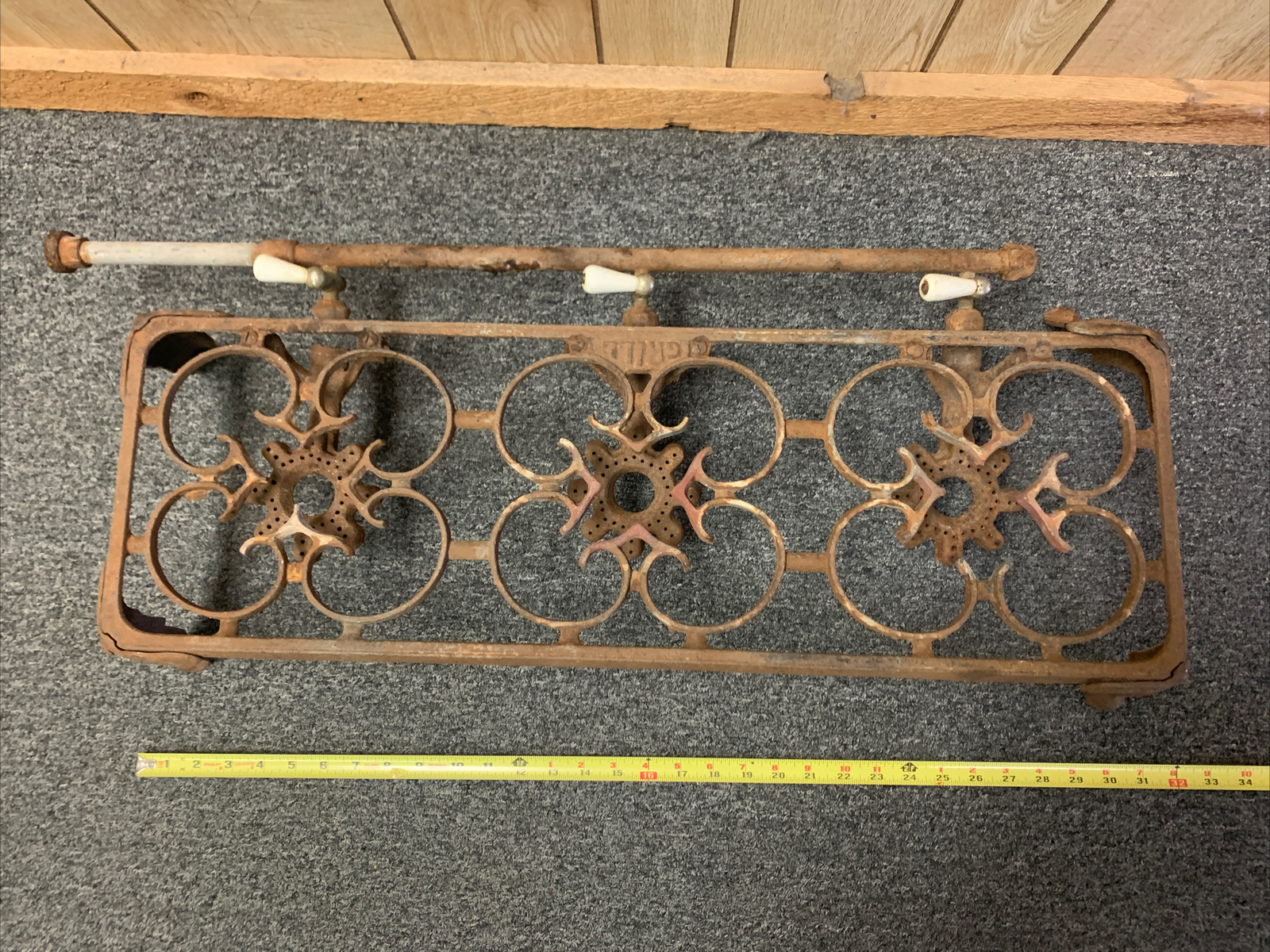 Antique Vintage Cast Iron 3 Burner Metal Gas stove grill outdoor Propane |  eBay