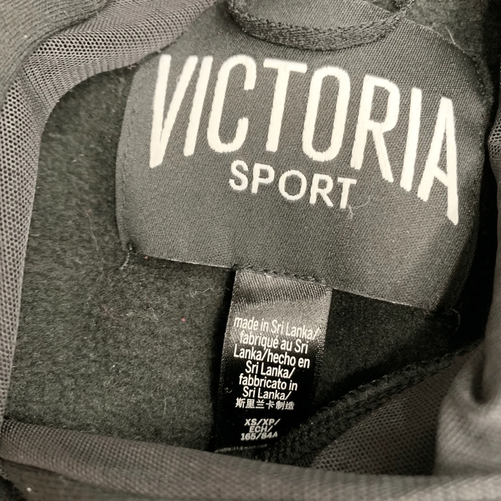 UNDERCOVER Felpa nera Victorias Secret felpa con cappuccio schiena aperta tunica lunga tg xs donna