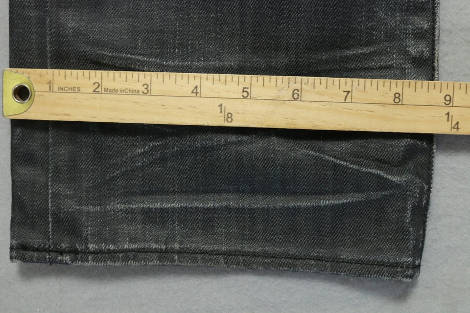 Pro Jek Raw Caoupe Regular Jeans Men's 36 Black Denim 100% Cotton Tapered Leg - Image 3 of 4