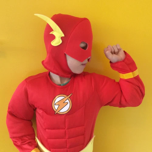 Kids The Flash Costume Muscle Chest Justice League Superhero Cosplay Christmas - Imagen 9 de 14