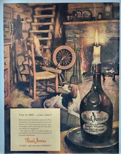 1938 Paul Jones Whiskey Cabin Western Frontier Original Print Ad Life Magazine