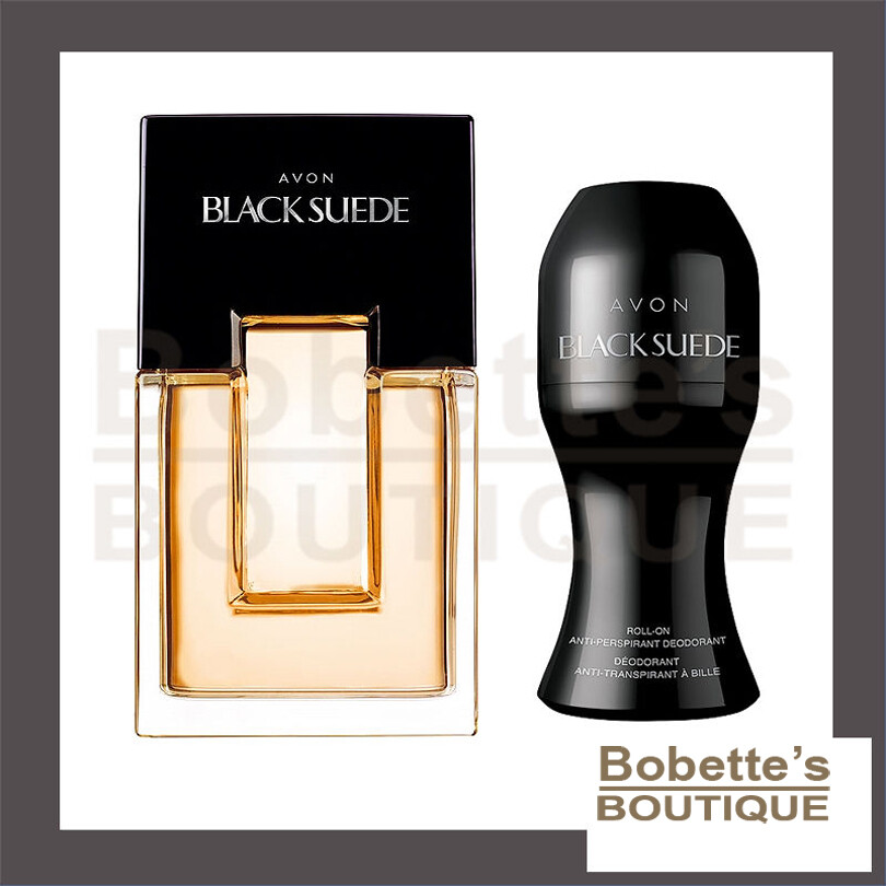 Eau de Toilette Avon Black Suede Vaporisateur 75ml et Déo Raffiné au Cuir Sophistiqué