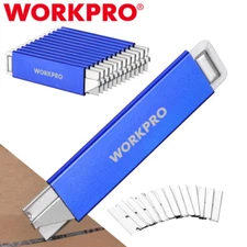 WORKPRO 12PCS Box Cutter Retractable Utility Knife Box Cutter Opener Razor Blade