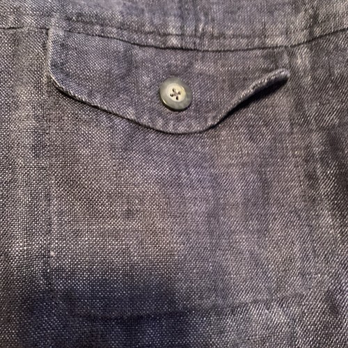 J Jill Womens Indigo Blue Linen Jacket Size LARGE Jacket, 3/4 Sleeve - Picture 3 of 12
