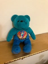 Made It To State - Gymnastics Beanie Baby / Plush Bear - Blue & Teal