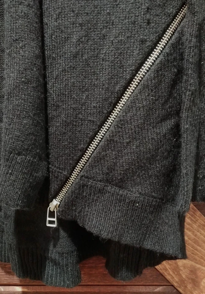 SUÉTER MUJER MARCA NORDSTROM NEGRO TALLA ÚNICA DOBLE CREMALLERA DETALLE FRONTAL USADO EC Foto 3 de 4