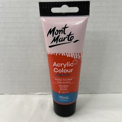 Mont Marte Acrylic Colour Signature Paint 75ML 2.5 oz Color Vermilion