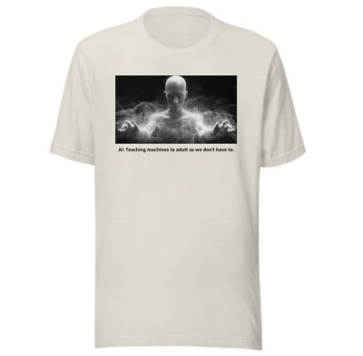 AI humor Shirt- robot teaching adult funny - All Sizes Unisex - Heather Vintage