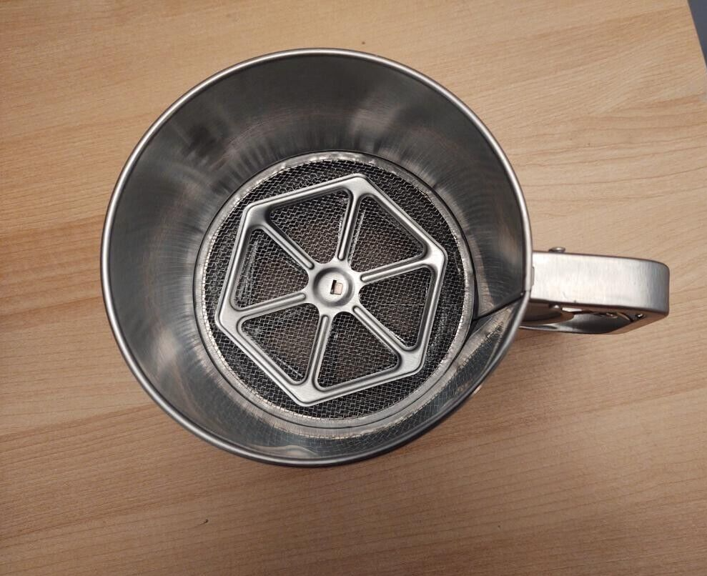 Stainless Steel Fine Mesh Screen Crank Handle Powder Sugar Flour Sifter eBay